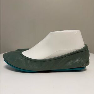 Tieks Gavrieli Ballet Flats US 7 Pacific Green Leather Foldable Comfort Luxury